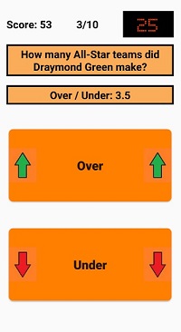 NBA Over/Under Quiz Question