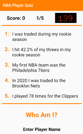 NBA Player Quiz Question