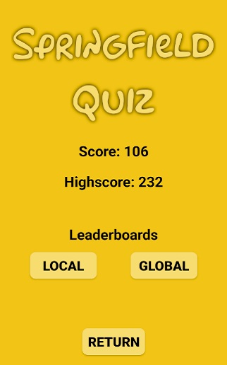 Simpsons Quiz Result