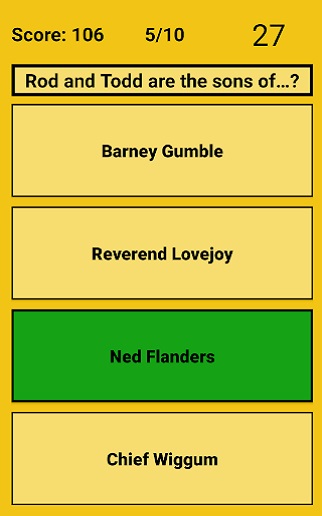 Simpsons Quiz Question