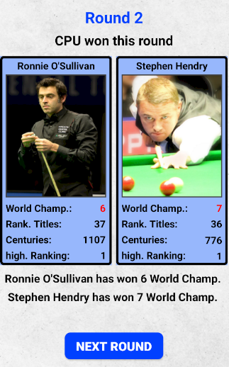 Snooker Top Trumps Result