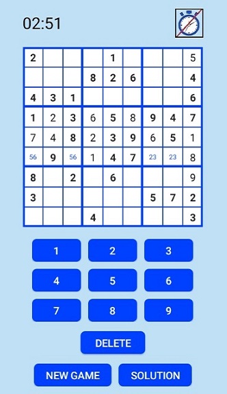 Android Sudoku App Grid 3