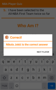 Result when looking for an active player