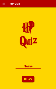 Starting screen of the Harry Potter Quiz for Android