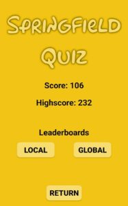 Result screen of the app