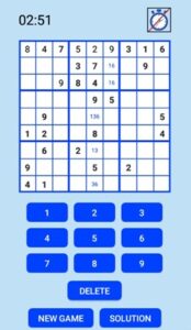 An example of a rather difficult Sudoku puzzle.