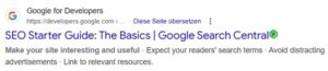 The meta description is displayed in Google search results.