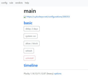 Plucky extension in the browser
