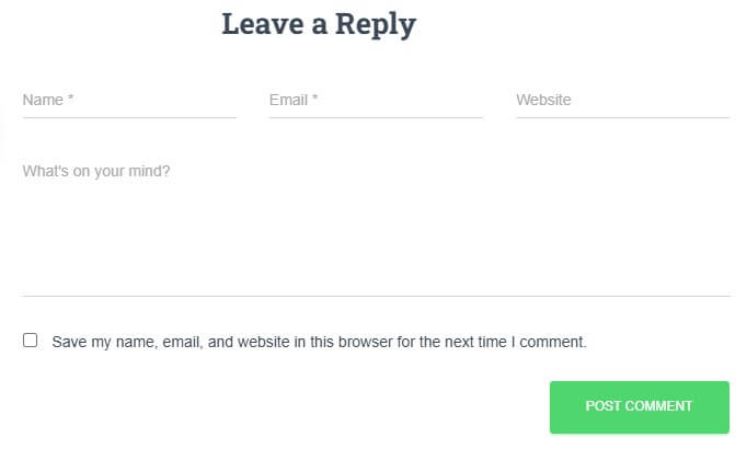 The comments section of this website has a field for the website