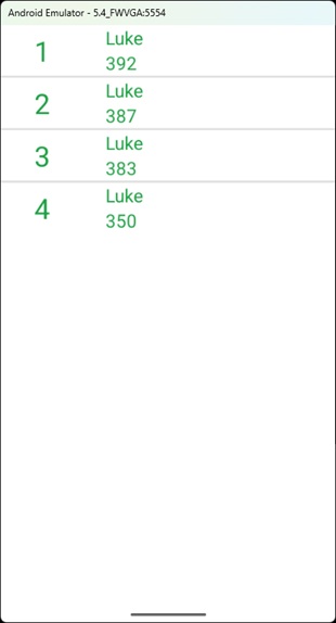 Example of a highscore list with ListView in Android