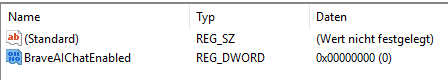 Remove Leo AI from Brave Browser in Regedit.