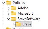 Brave Folder in Regedit